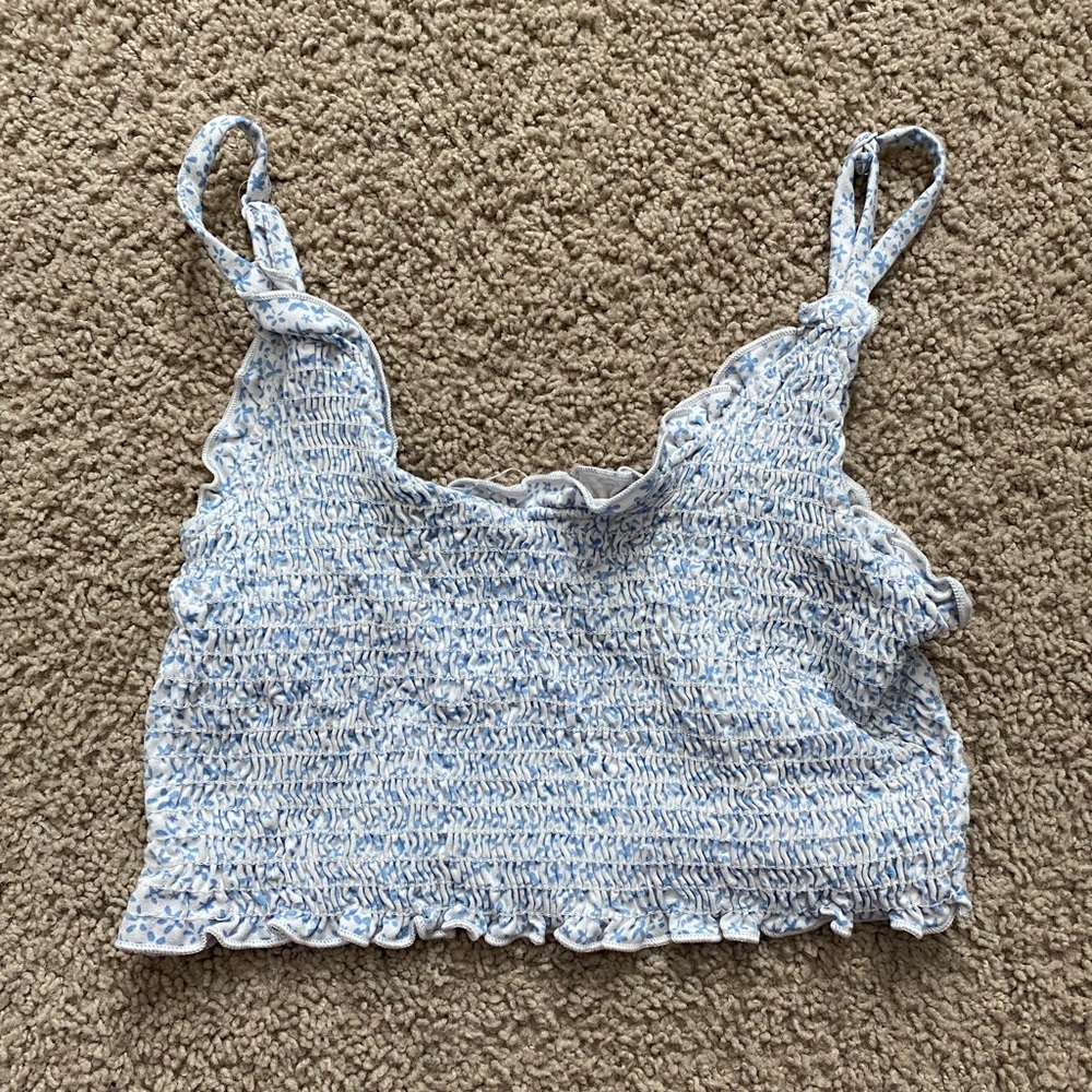 Blue and White flower tanktop